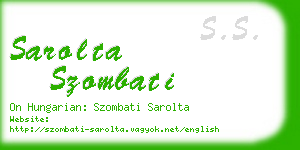 sarolta szombati business card